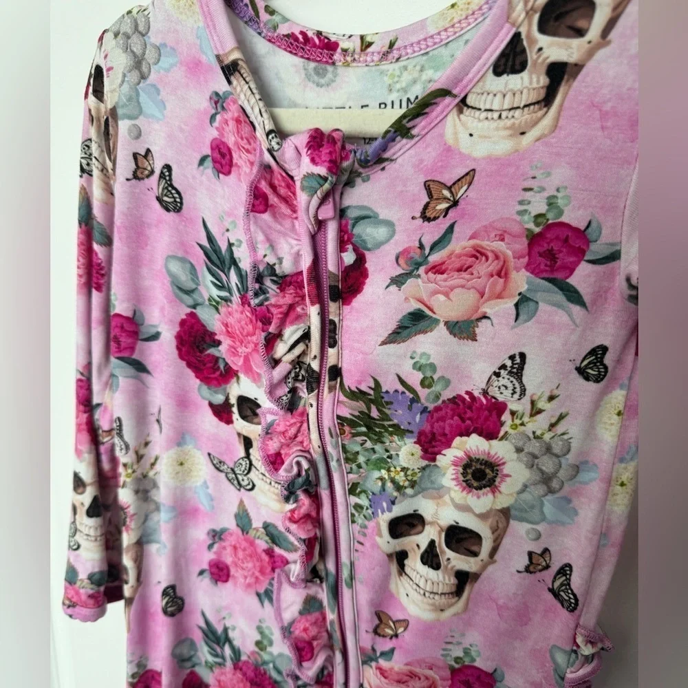 Little Bum Bums Baby Girl Pink Skeleton Pajamas 12-18M